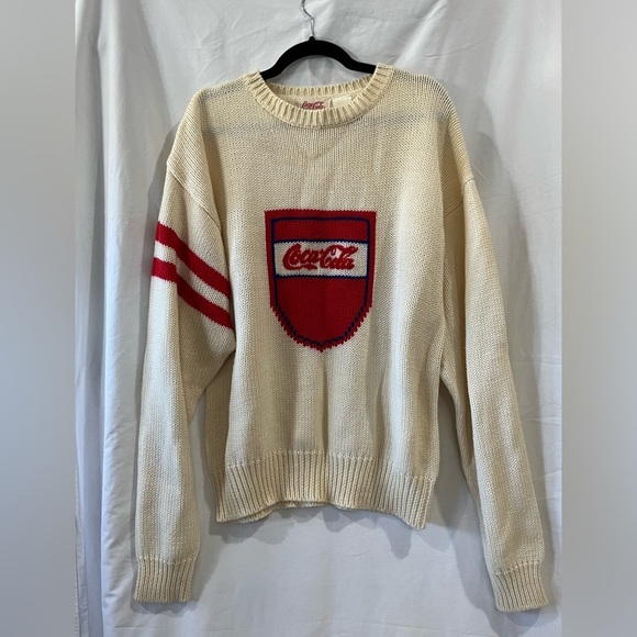 Vintage Coca-Cola “Coke” Crest Knit 80s/90s Sweater Size XL - Picture 1 of 6